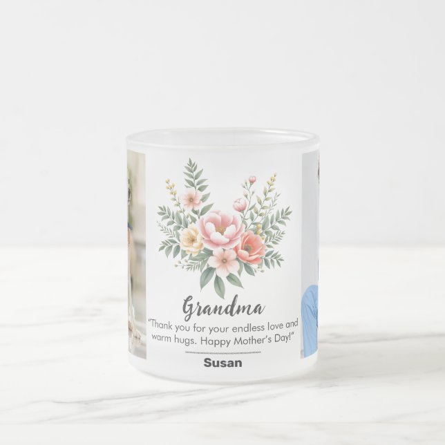 Flora Blume Muttertag Granma Gift Combo Mattglastasse (Mittel)