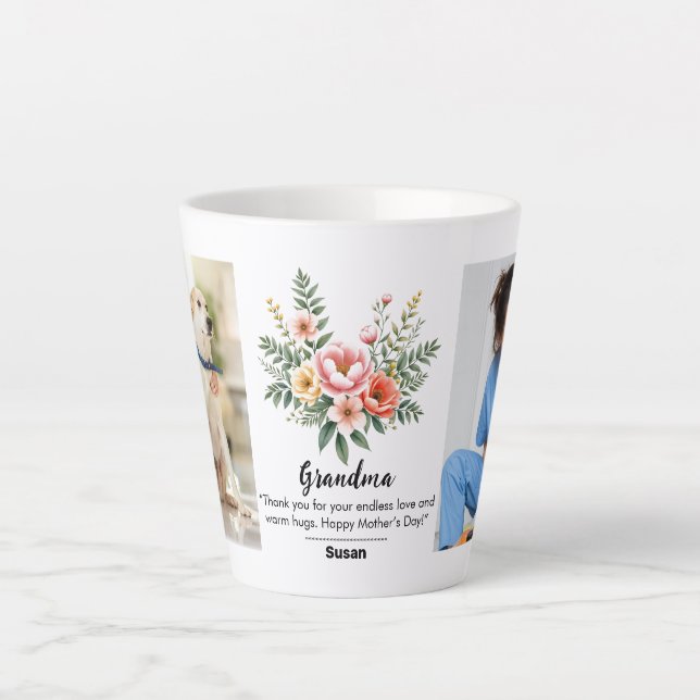 Flora Blume Muttertag Granma Gift Combo Milchtasse (Vorderseite)