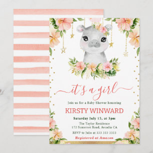 Flora Blütendusche Girl Einladung