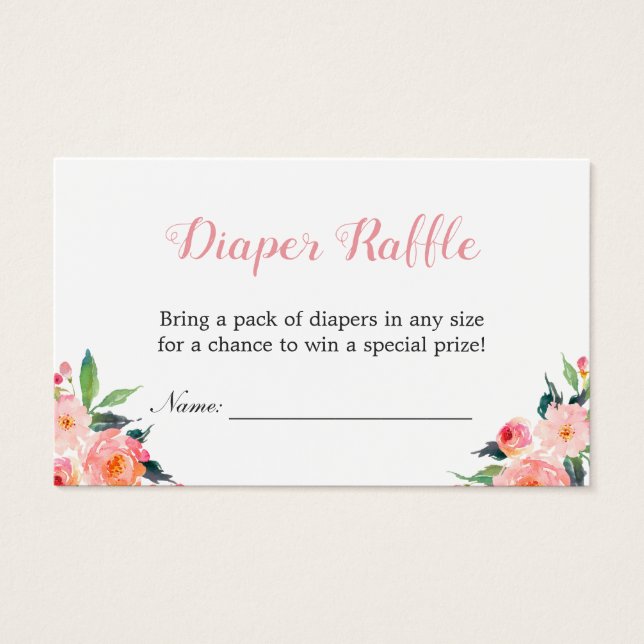 Flora-Blütendusche-Windeln-Raffle-Ticket (Vorderseite)