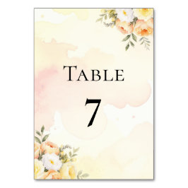 Flora-Boho-Rose in Aquarellfarbe Doppelseitige Hoc Tischnummer