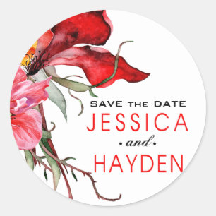 Flora Botanica Bold Blume Runder Aufkleber