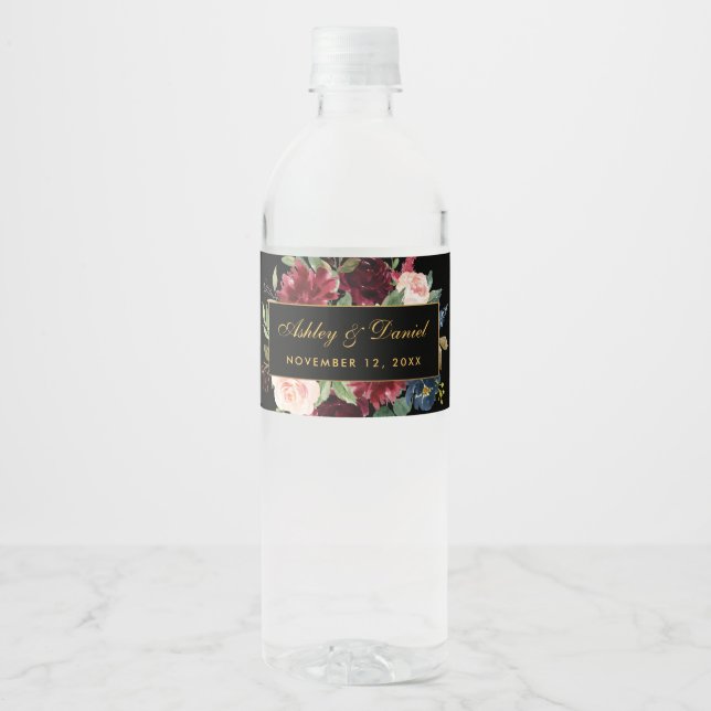 Flora-Burgund-Black-Gold-Hochzeit (Vorderseite)