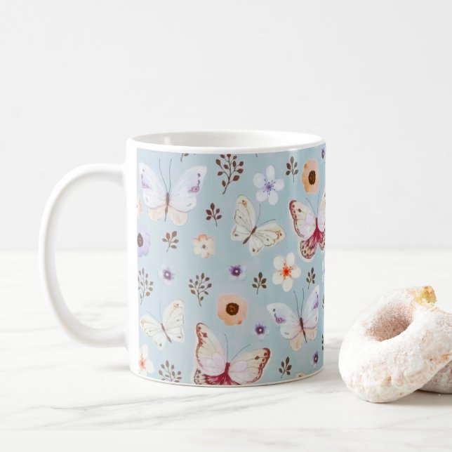 Flora-Butterfly-Weide Kaffeetasse (Mit Donut)