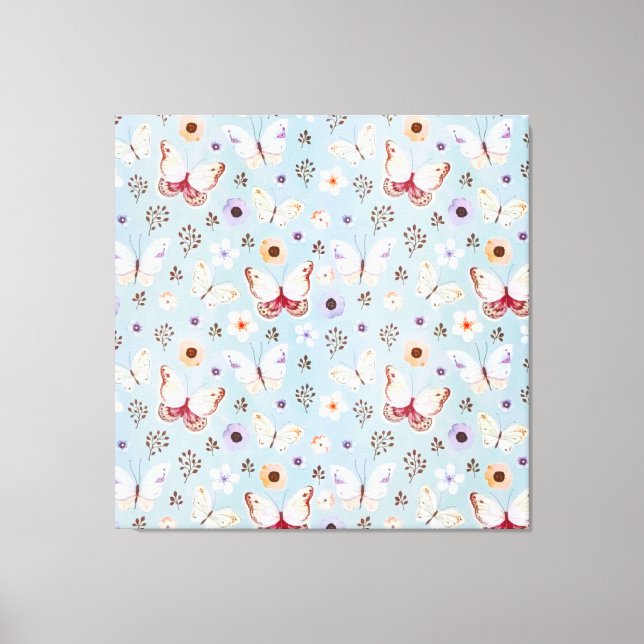 Flora-Butterfly-Weide Leinwanddruck (Vorderseite)