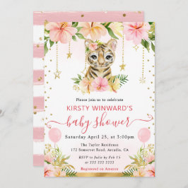 Flora-Dschungel Tiger Baby-Dusche Einladung