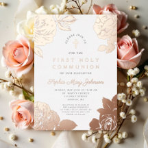 Flora Elegante First Communion Rose Gold