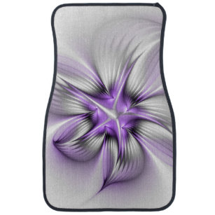 Flora Elegante Modernes Abstraktes Violett Fraktal Autofußmatte
