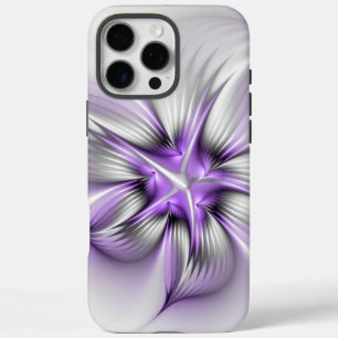 Flora Elegante Modernes Abstraktes Violett Fraktal iPhone 16 Pro Max Hülle
