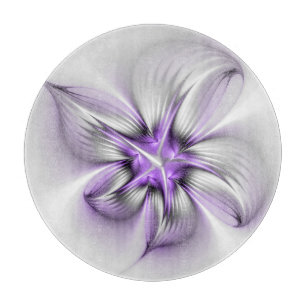 Flora Elegante Modernes Abstraktes Violett Fraktal Schneidebrett