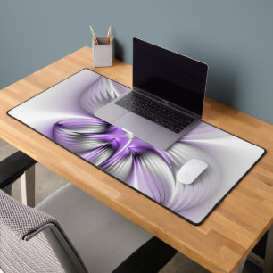 Flora Elegante Modernes Abstraktes Violett Fraktal Schreibtischunterlage