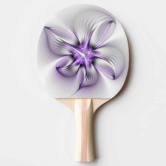 Flora Elegante Modernes Abstraktes Violett Fraktal Tischtennis Schläger (Vorderseite)