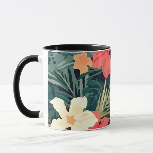 Flora farbiges hawaiianisches Muster Tasse (Links)