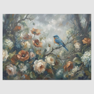 Flora Fauna Wechsel der Jahreszeiten Malerei Decou Seidenpapier