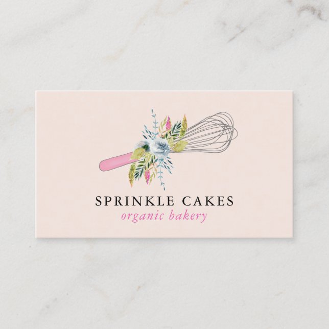 Flora-Fauna-Whisk-Bäckerei Business Card Visitenkarte (Vorderseite)