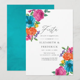 Flora-Fiesta-Engagement-Partei für Aquarellen Einladung