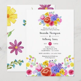 Flora-Fiesta-Engagement-Partei für Aquarellen Einladung