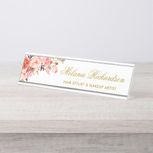 Flora-Flora-Goldschild Schreibtischnamensplakette