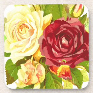 flora floral flower plant rose getränkeuntersetzer