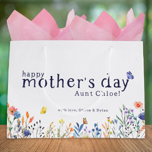 Flora florale Happy Mütter Tag Tante Custom Große Geschenktüte