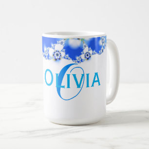Flora-Fraktal-abstrakter Namenstext Kaffeetasse