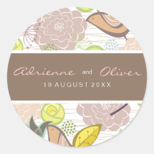 Flora-Gastgeschenk Hochzeit-Aufkleber Runder Aufkleber