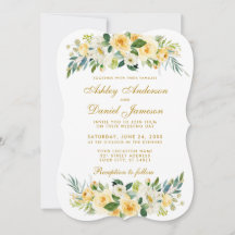 Flora-gelbe Hochzeit in Aquarellfarben