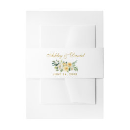 Flora-gelbe Hochzeit in Aquarellfarben Einladungsbanderole