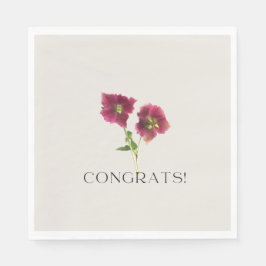 Flora Glückwunschs Trendy Magenta Violet Blume Serviette