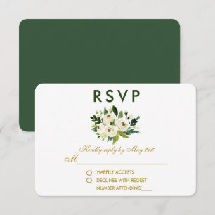 Flora-grüne Hochzeit RSVP GBG Karte