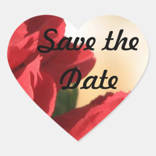 Flora Hint Save the Date Herz Herz-Aufkleber