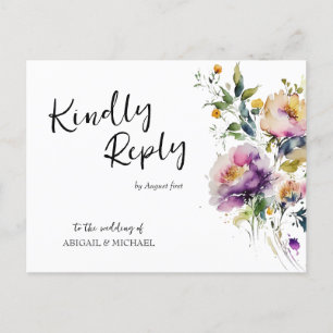 Flora-Hochzeit RSVP Postkarte
