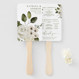Flora-Hochzeitsprogramm für Wasserfarben Fächer