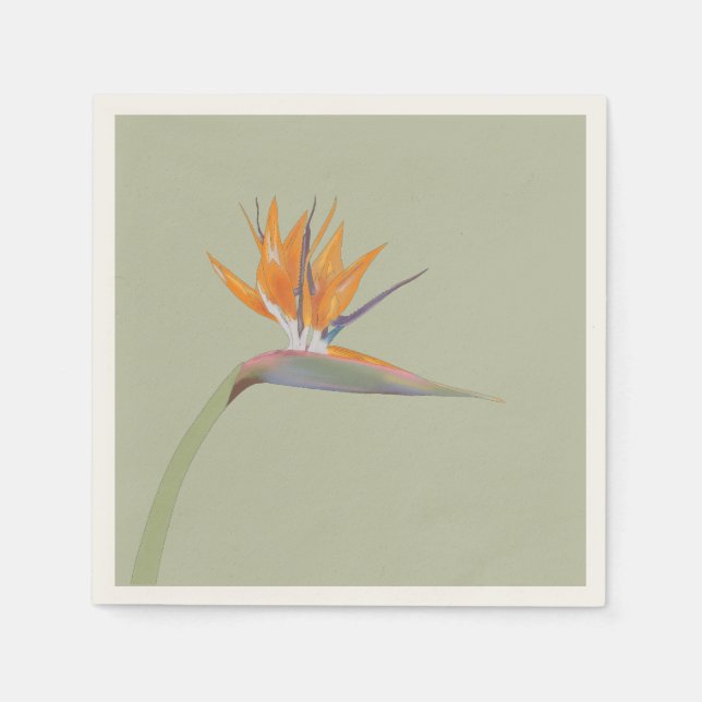 Flora I: Paradies-Vogel - Papier Napkin Serviette (Vorderseite)