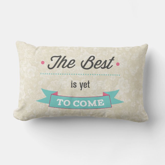 Flora Life Motivierend Rose Muster Creme Pillow Lendenkissen (Vorderseite)