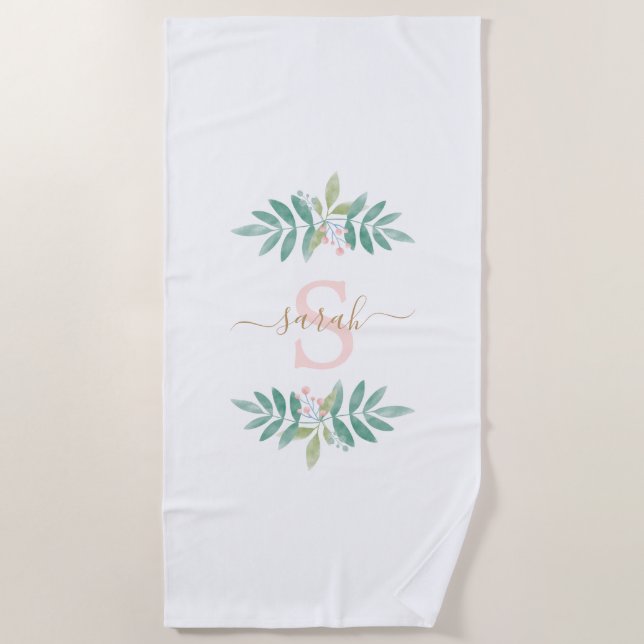 Flora-Monogramm Strandtuch (Vorderseite)