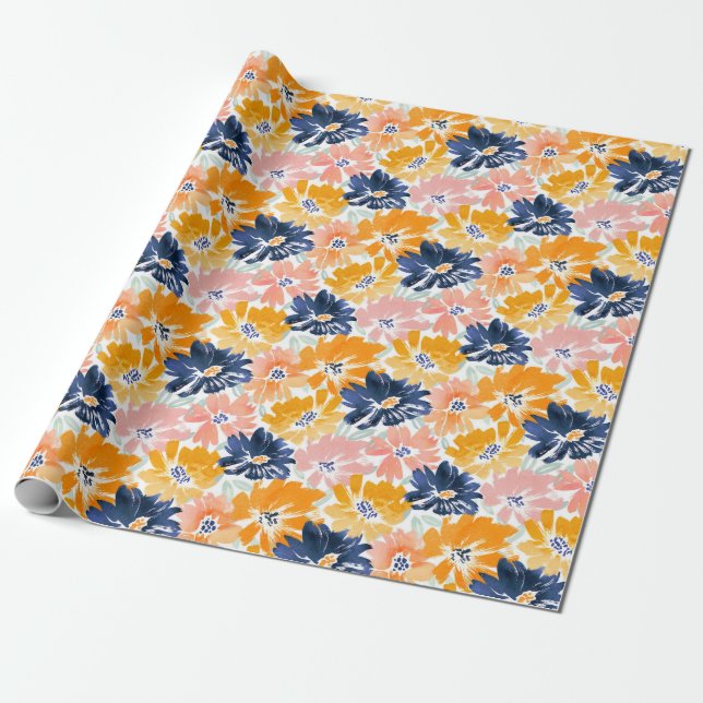 Flora-Muster für die hintere Farbe Geschenkpapier (Ungerollt)