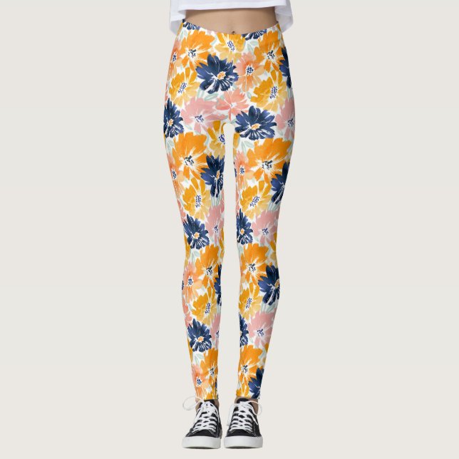 Flora-Muster für die hintere Farbe Leggings (Vorderseite)