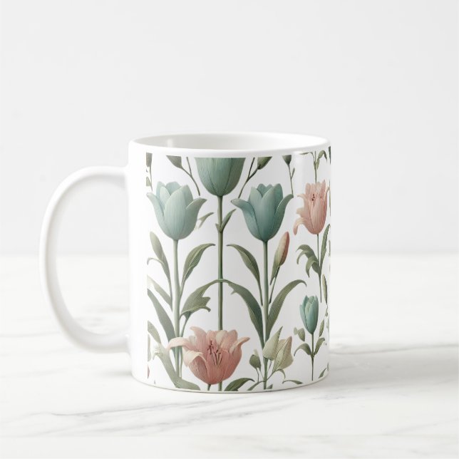 Flora-Muster für Tulip und Lily Soft Kaffeetasse (Links)