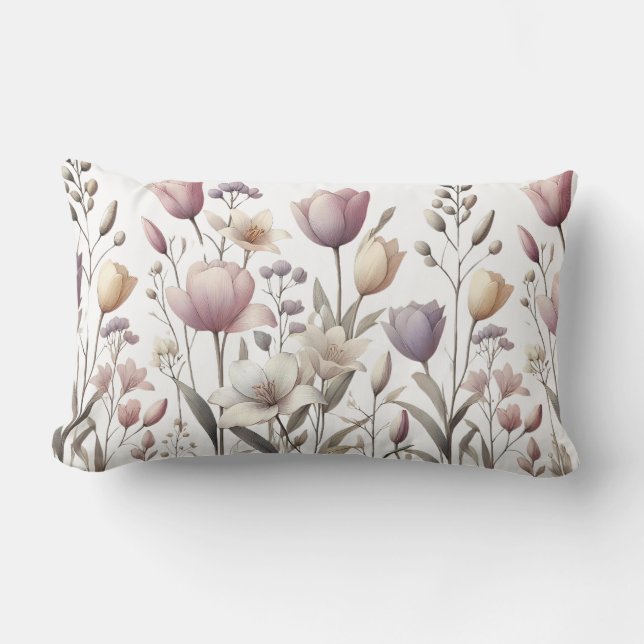 Flora-Muster für Tulip und Lily Soft Lendenkissen (Vorderseite)