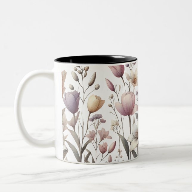 Flora-Muster für Tulip und Lily Soft Zweifarbige Tasse (Links)