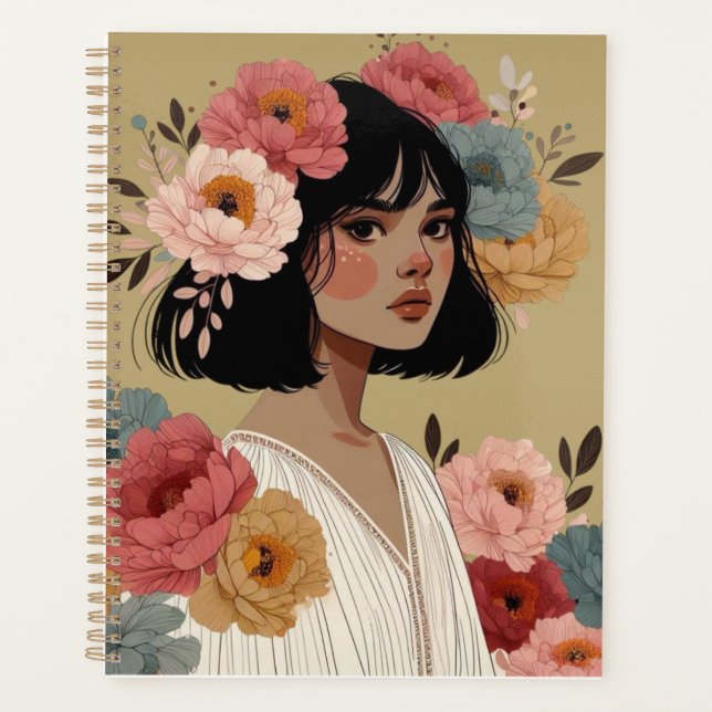 Flora-Mystica-Agenda - Elegantes und Florengedicht Planer (Vorderseite)