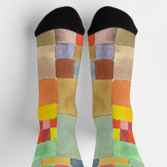 Flora on Sand von Paul Klee, Abstrakte Kunst Socken (Oben)