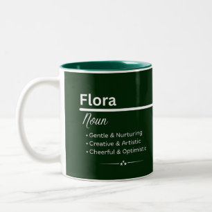 Flora personalisierte Namens-Kaffeetasse Zweifarbige Tasse