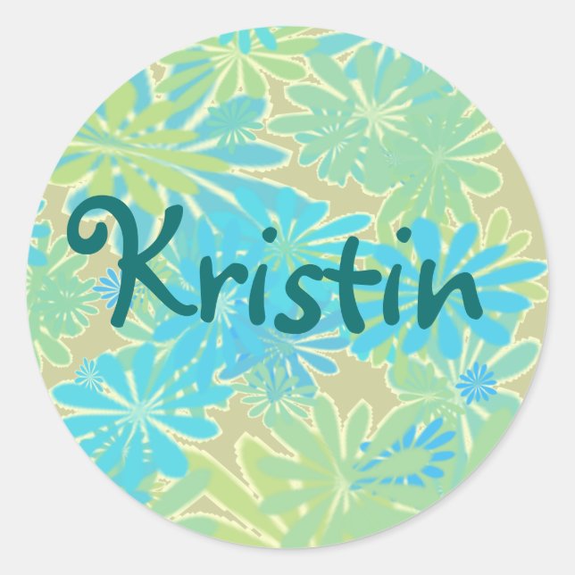 Flora-Personalisierte Sticker im Inselstil (Vorderseite)