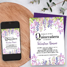 Flora Quinceanera Lila Wisteria Locarno Einladung