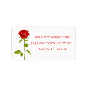 Flora Rote Rose Blume Hochzeit Brautparty Adressaufkleber
