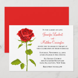 Flora Rote Rose Hochzeit Romantische Elegante Blum Einladung