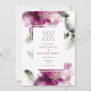 Flora-Save the Date-Karte für Aquarellpinke Save The Date