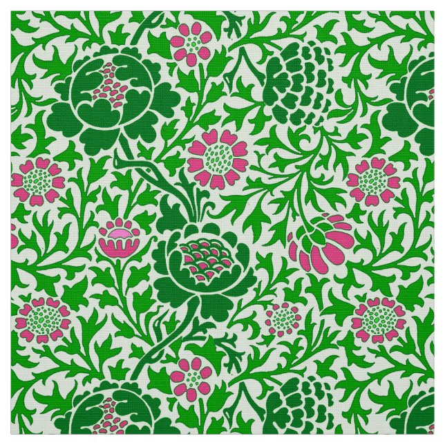 Flora, Smaragd und Limone grün Stoff (Muster)